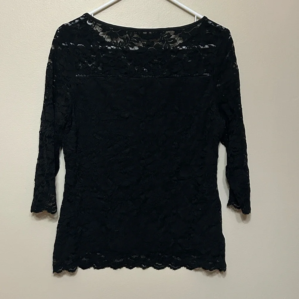 💜Half Off💜Allegra K Black Lace Blouse NWT Size M - Picture 2 of 6